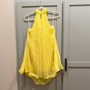SHEIN Yellow Backless Halter Dress